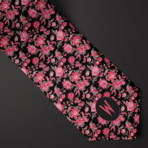 Florals on Black Neckties