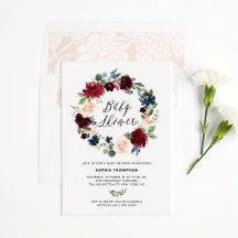 Burgundy and Blue Flowers Collection