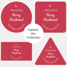 Cute Christmas Stickers Red and White