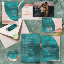 Abstract Watercolor Wedding Suite