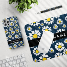 White Daisies Pattern Black Collection
