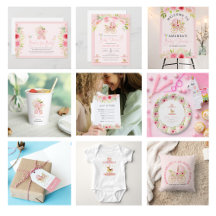 Pink Baby Shower, Pony Carousel, Baby Stroller