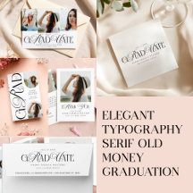 Elegant Typography Serif Old money Graduation