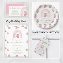Strawberry Baby Shower Invitation and Party Suite