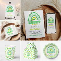 Blue Clover & Rainbow Lucky One First Birthday