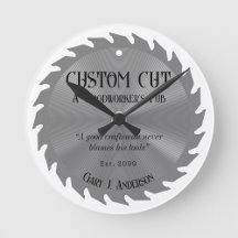 Woodworker Carpenter Saw Blade Pub Wall Clock