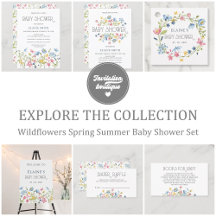 Wildflowers Spring Summer Baby Shower Set