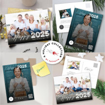 HAPPY 2025 TYPOGRAPHY NEW YEAR HOLIDAY PHOTO CARD