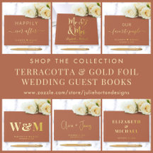 Terracotta Wedding Foil Guest Books