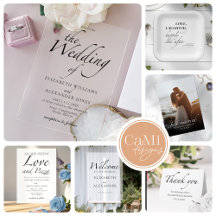 Modern Script Black & White Wedding Collection