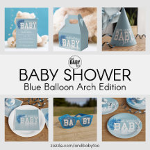 Dusty Blue Balloon Arch Baby Shower Party