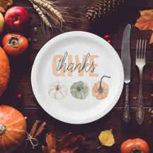 Cozy Colorful Pastel Give Thanks and Pumpkin 