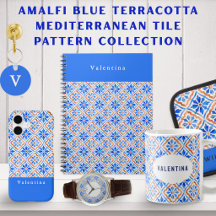Amalfi Blue Terracotta Mediterranean Tile Pattern