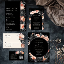 Gothic Vintage Black Blush Wedding Collection