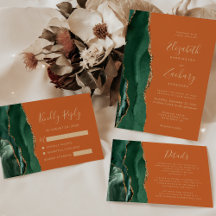 Emerald Green Agate Burnt Orange Wedding Suite
