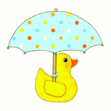 BABY SHOWER RUBBER DUCKY WITH UMBRELLA