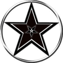 Black And Silver Pentacle with Inverted Pentagram