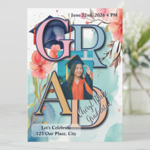 Watercolor Picture Graduation Party Supplies