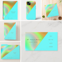 Elegant Gold Mint Holographic Business Collection
