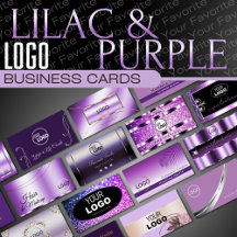 Purple Lilac Logo Business Cards - Classy Luxury