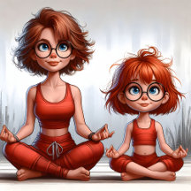 Yoga Fitness Dance Life Cartoon School Girl