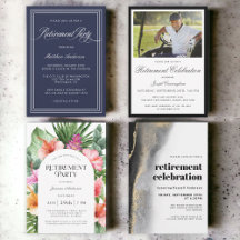 Elegant Retirement Party Invitations