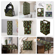 Gold and Blue Art Deco Pattern