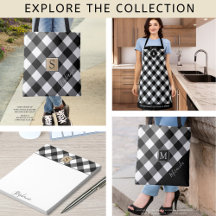 Black Buffalo Plaid Monogram Home, Office & Gifts