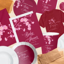 Elegant Sakura Cherry Blossoms Baby Shower