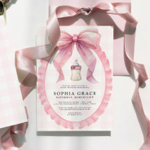 Pink Bow Chic Coquette Girl Baby Shower