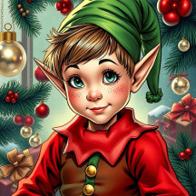 Cute Whimsical Christmas Elf