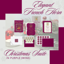 Elegant French Horn Christmas Suite in Purple/Wine