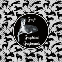 Greyhound Silhouettes Black Lace Netting Burlesque