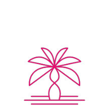 Trendy Stylish Modern Pink Palm Trees