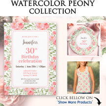 Watercolor Peony Pattern