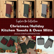 Christmas Holiday Kitchen Towels & Oven Mitts