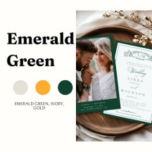 Emerald Green Botanical Crest Moogram  wedding