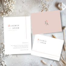 Elegant Blush Floral Monogram Wedding Suite