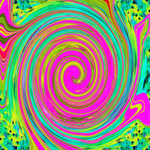 Groovy Abstract Pink and Turquoise Swirl