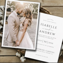 Modern Photo And Typography Wedding Invitations
