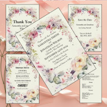 Elegant Ring of Flowers Water Color Wedding Collec