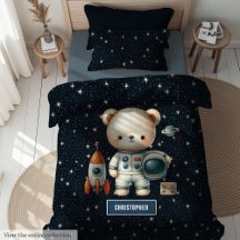 Teddy Bear Astronaut Space Baby Boy Duvet  #111B