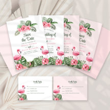 Tropical Flowers with Flamingo Wedding Collection