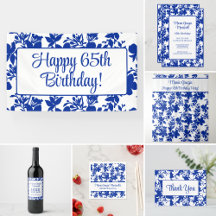 White Blue Floral Pattern 