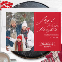 Custom Family Photo Modern Elegant Holiday Cards