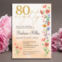 80th Birthday Soft Wildflower Collection