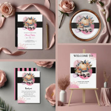 Pumpkin Black Pink Floral Truck