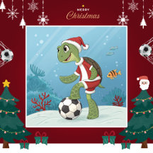 Christmas Turtle playing football