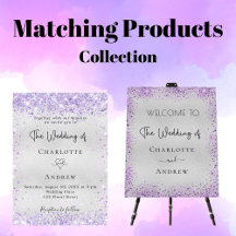 Wedding silver and purple glitter dust