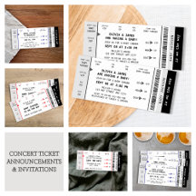 Concert Ticket-Style Invitations & Announcements